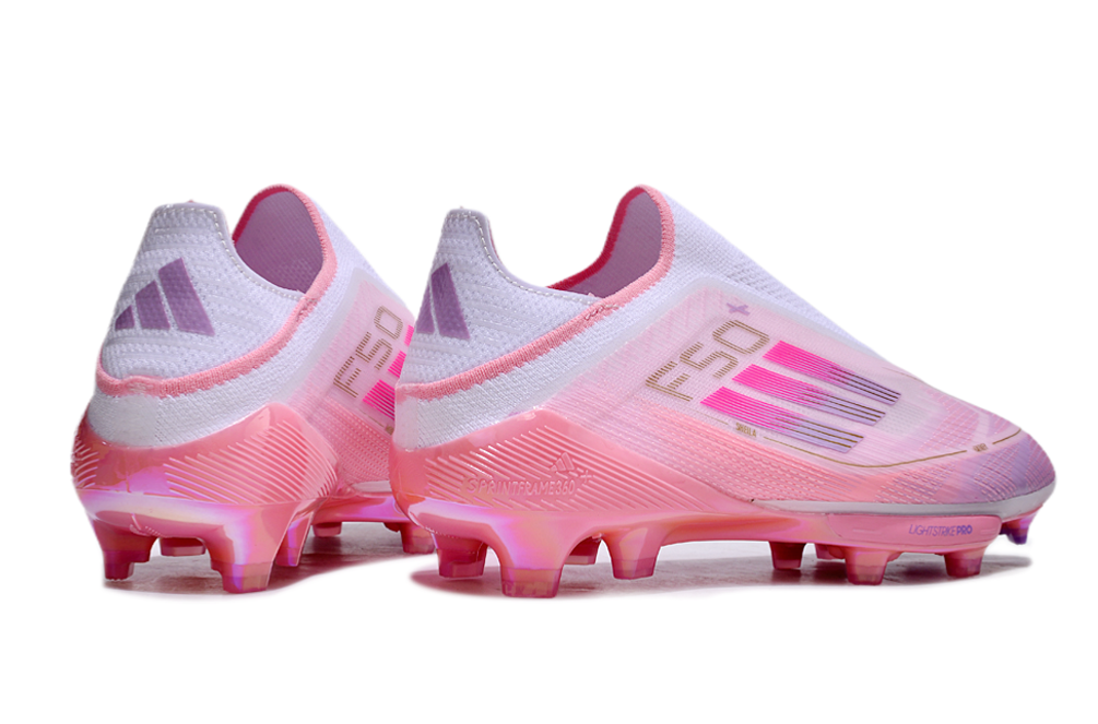 pink adidas football boots rear view 