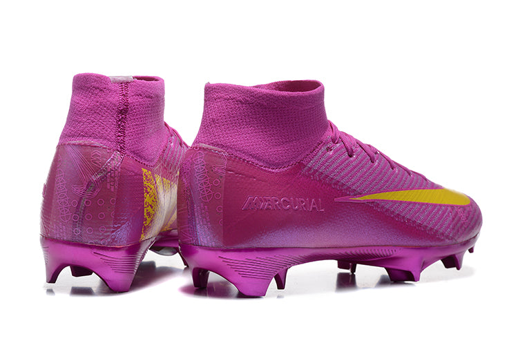 nike purple football boots rear view